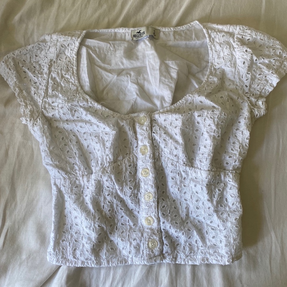 white hollister blouse